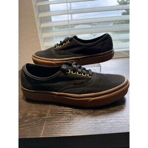 Vans "Authentic" Sneakers Black/Rubber Skateboarding Classic Era Men’s Size 8.5